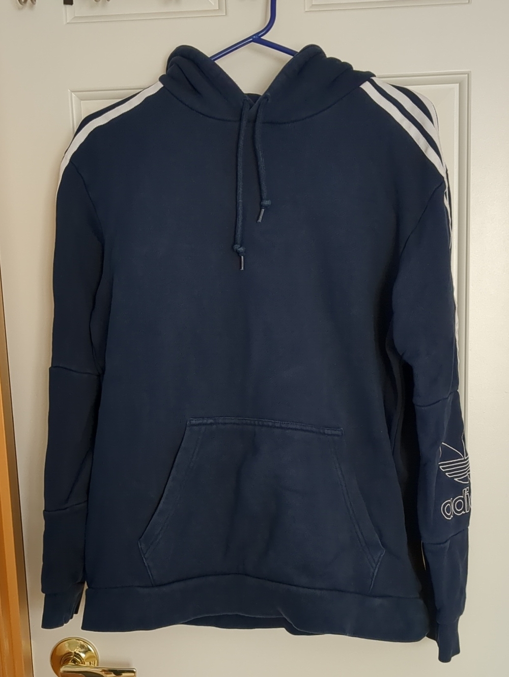 Adidas 3 Stripes Navy Hoodie